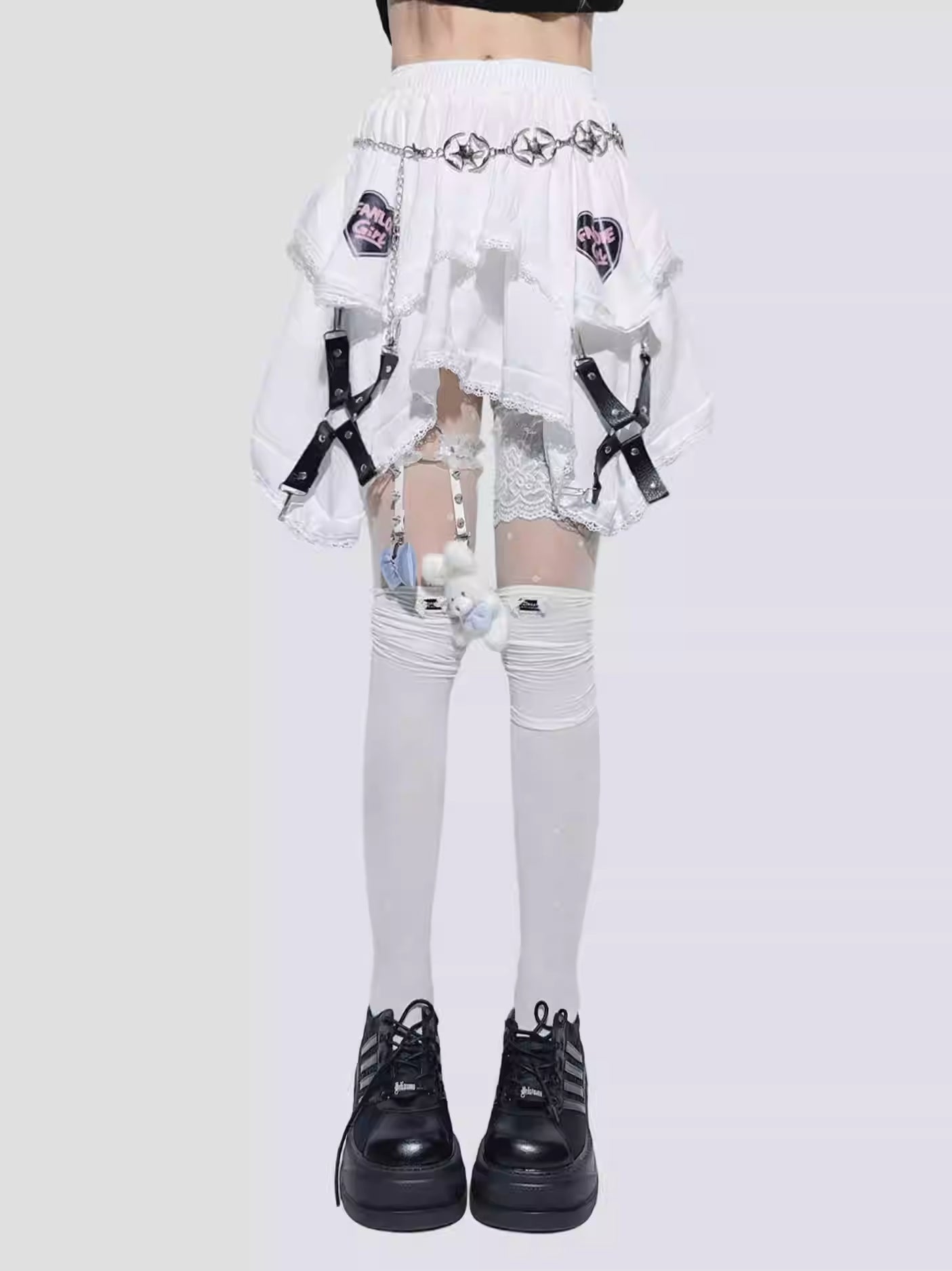 Puffy Irregular Lace Layered Skirt