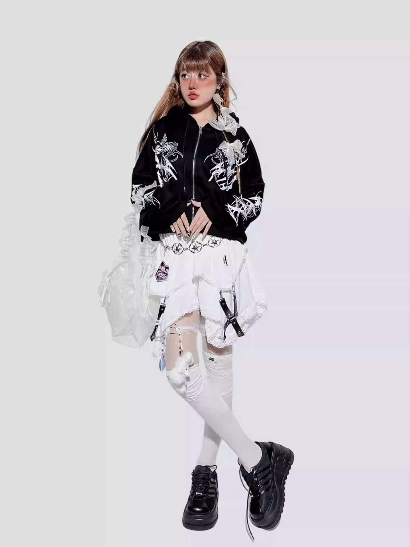 Puffy Irregular Lace Layered Skirt