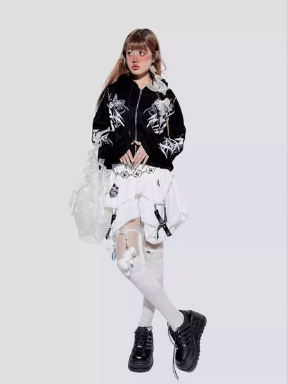 Puffy Irregular Lace Layered Skirt