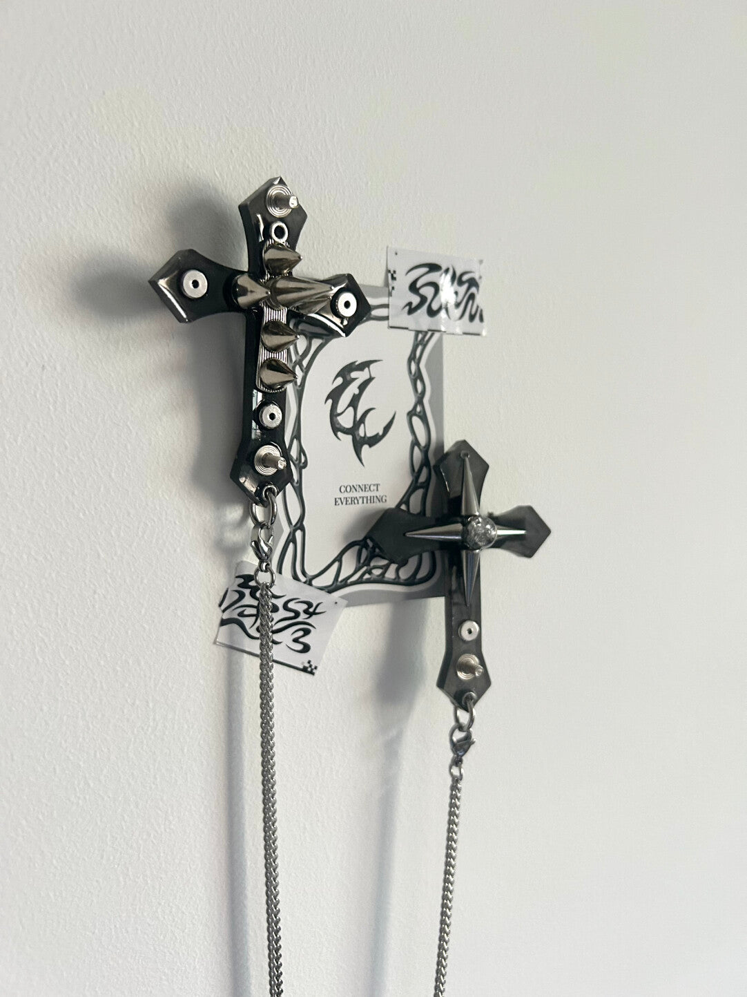 Punk Black Cross Chain Hair Clip | Hair Accessories | Three Fleas