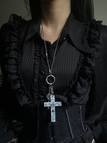 Punk Metal Cross Bag Charm Necklace | Phone Holders/Stands/Charm | Three Fleas