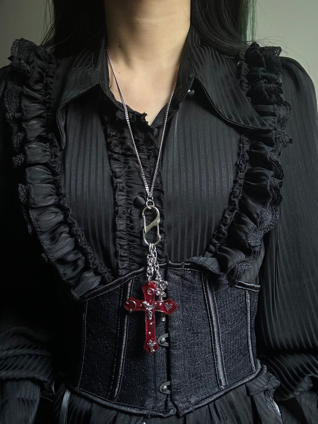 Punk Metal Cross Bag Charm Necklace | Phone Holders/Stands/Charm | Three Fleas