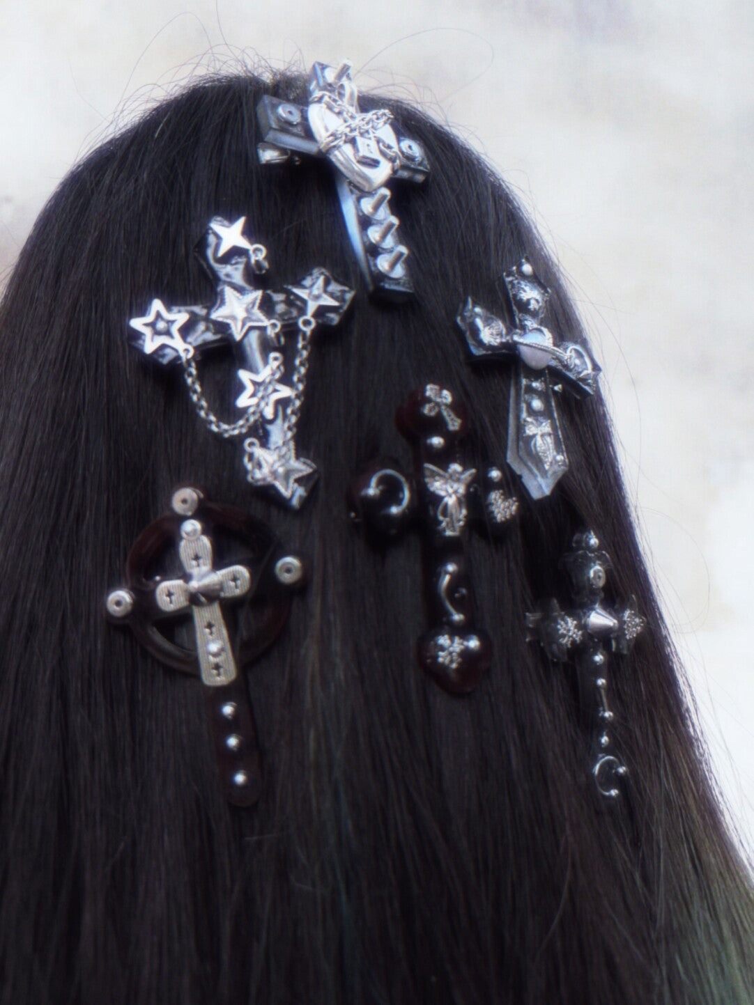 Punk Metal Cross Hair Clip | Hair Accessories | Three Fleas