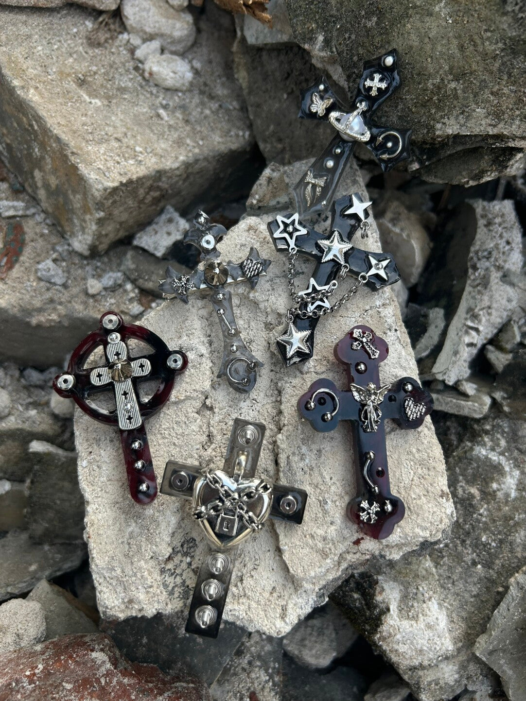 Punk Metal Cross Hair Clip | Hair Accessories | Three Fleas