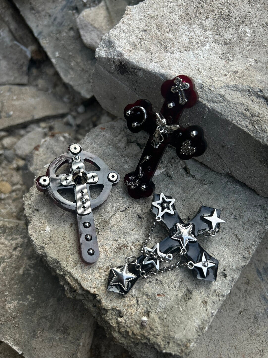 Punk Metal Cross Hair Clip | Hair Accessories | Three Fleas