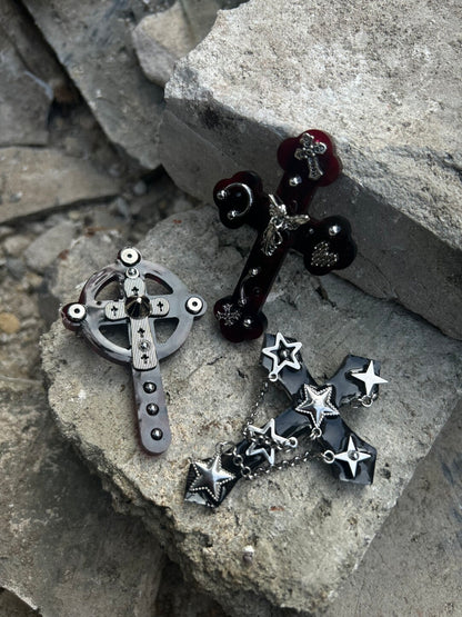 Punk Metal Cross Hair Clip | Hair Accessories | Three Fleas