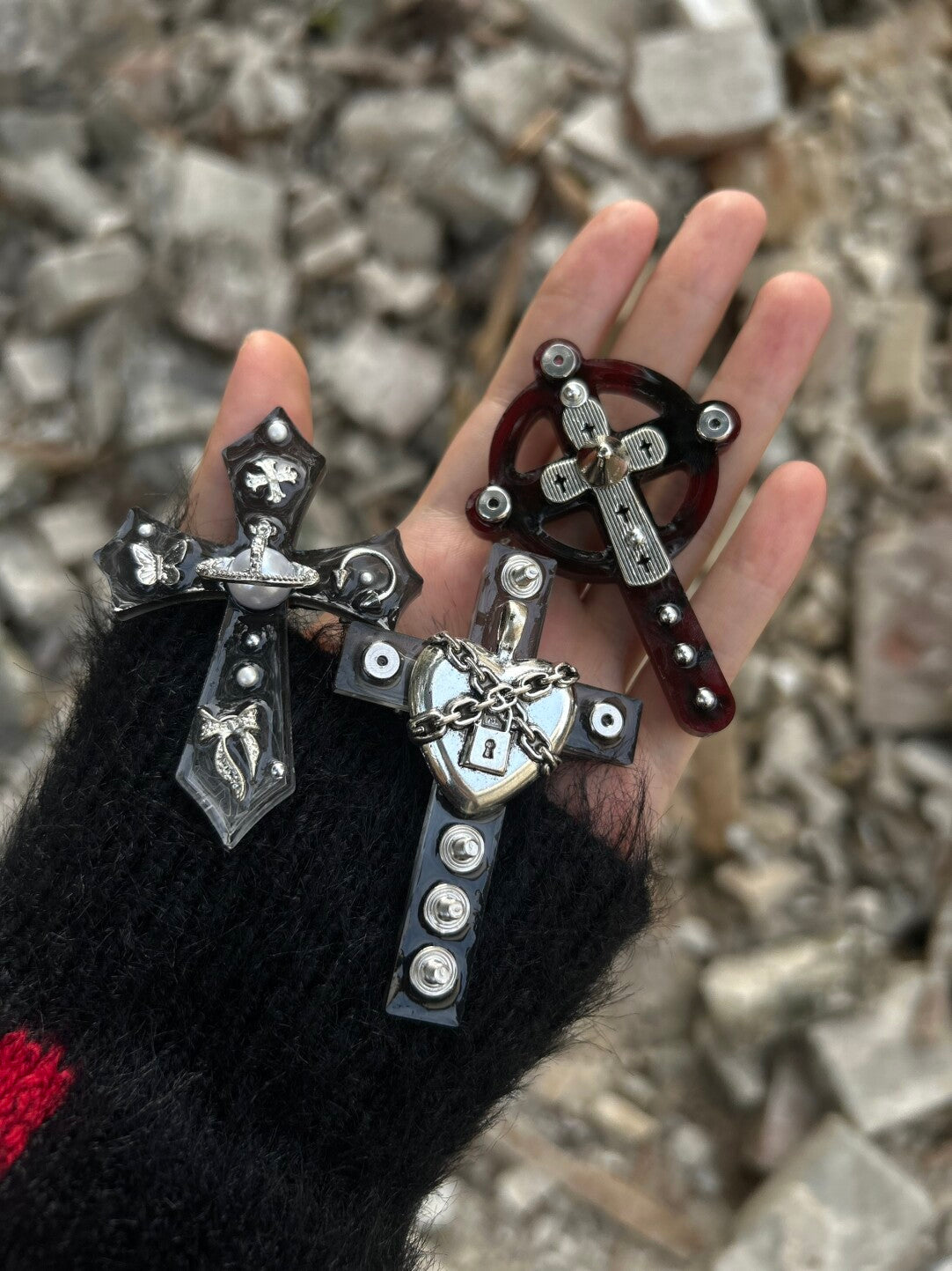 Punk Metal Cross Hair Clip | Hair Accessories | Three Fleas
