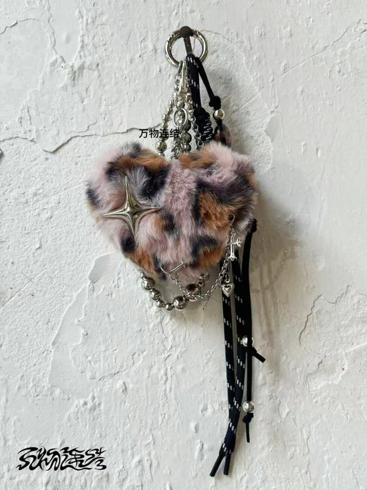 Punk Plush Heart Knot Bag Charm