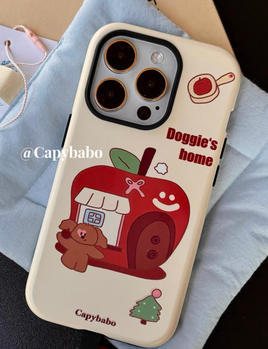 Puppy's Apple House Double Layer Phone Case | iPhone Case | Three Fleas