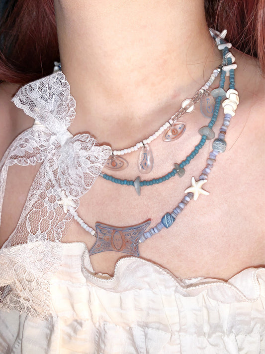 Pure Lace Bow Beaded Tassel Choker