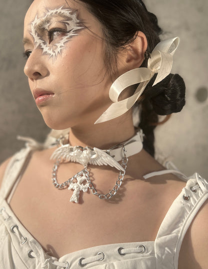 Pure White Punk Angel 3D-Printed Choker