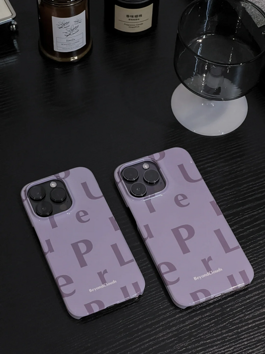 Purple Alphabet Printed Phone Case