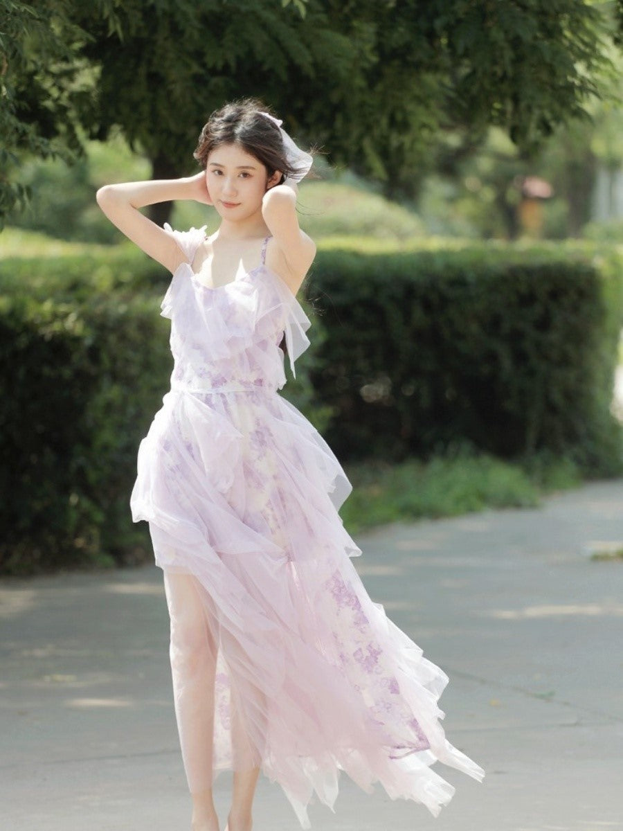 Purple Backless Ruffles Tiered Dress | Dress Purple Backless Ruffles Tiered Dress | Dress