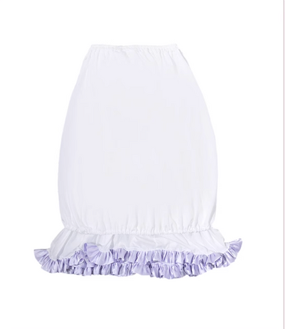 Purple Bow Ruffled Double-Layer Skirt