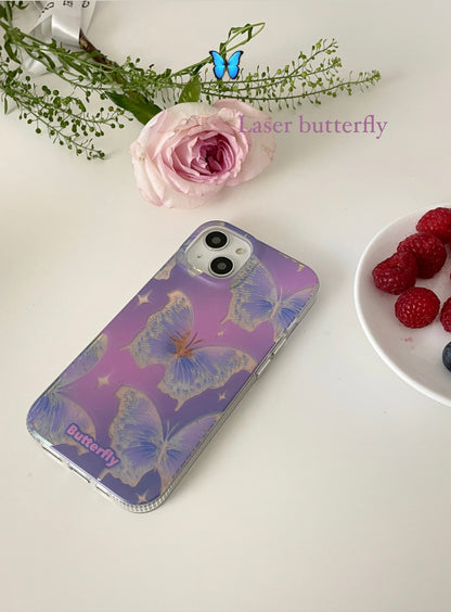 Purple Butterfly Laser Phone Case