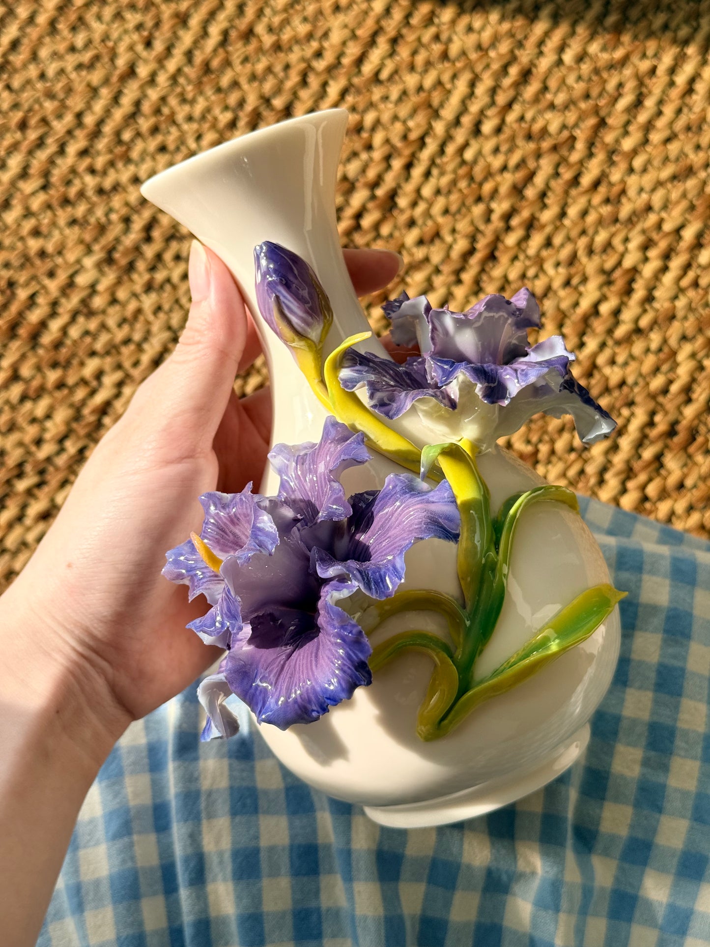 Purple Iris Ceramic Vase