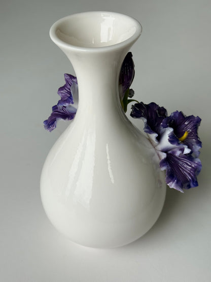 Purple Iris Ceramic Vase