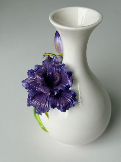 Purple Iris Ceramic Vase
