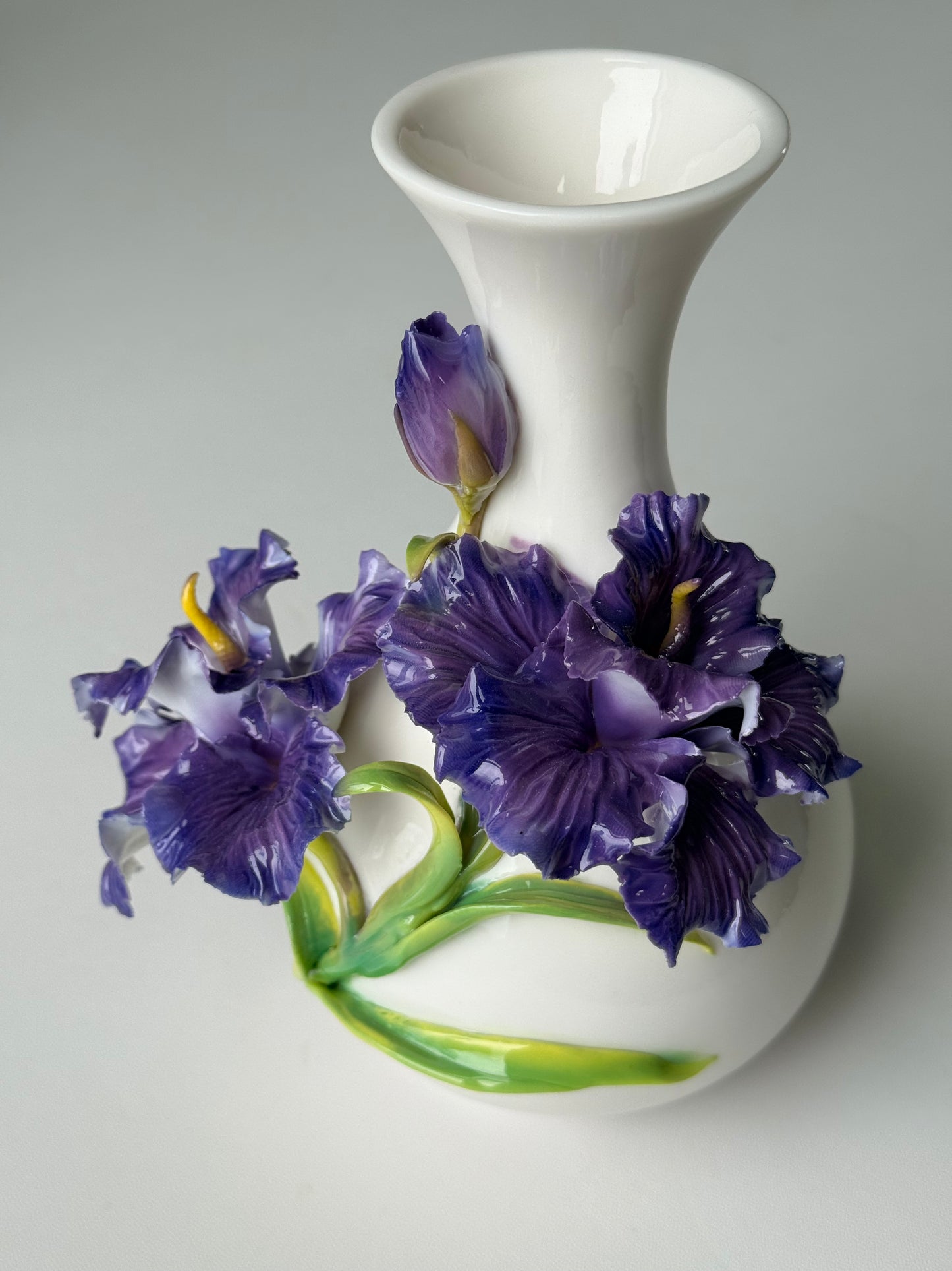 Purple Iris Ceramic Vase
