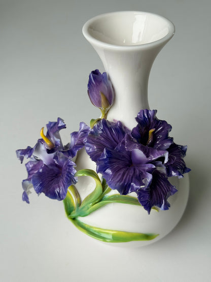 Purple Iris Ceramic Vase