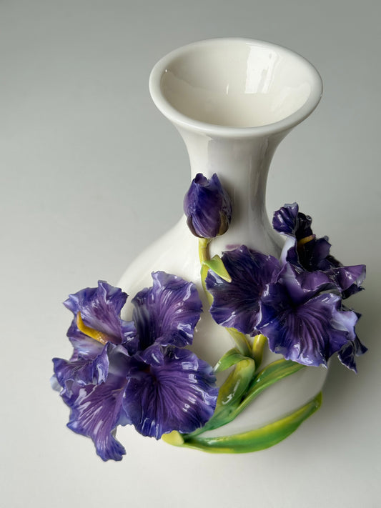 Purple Iris Ceramic Vase