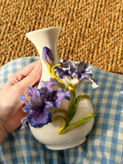 Purple Iris Ceramic Vase