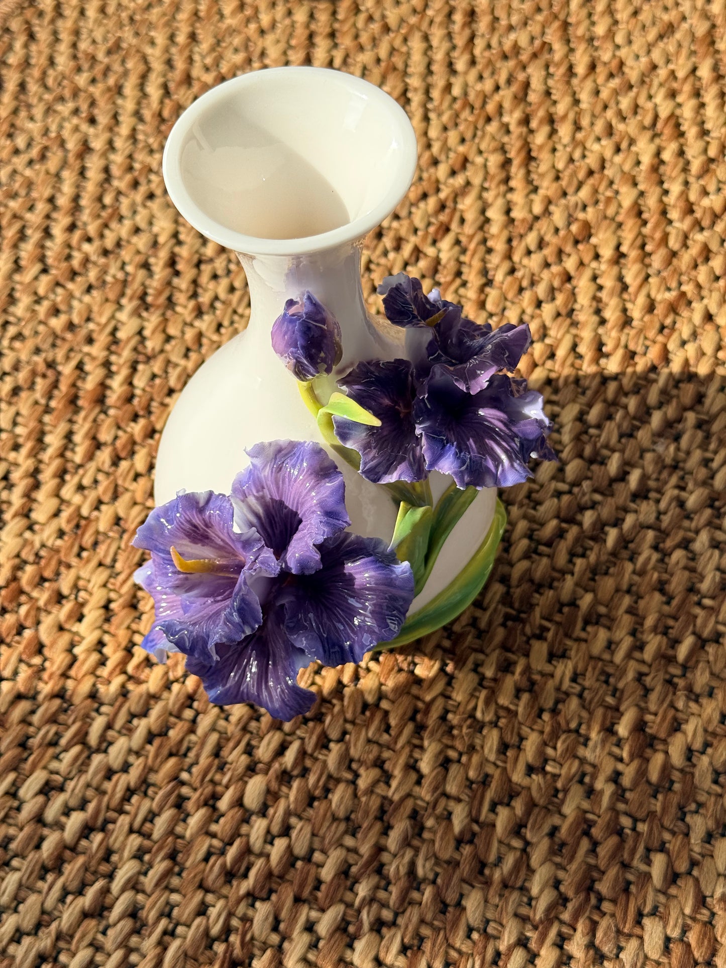 Purple Iris Ceramic Vase