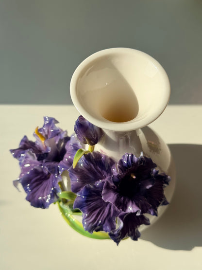 Purple Iris Ceramic Vase