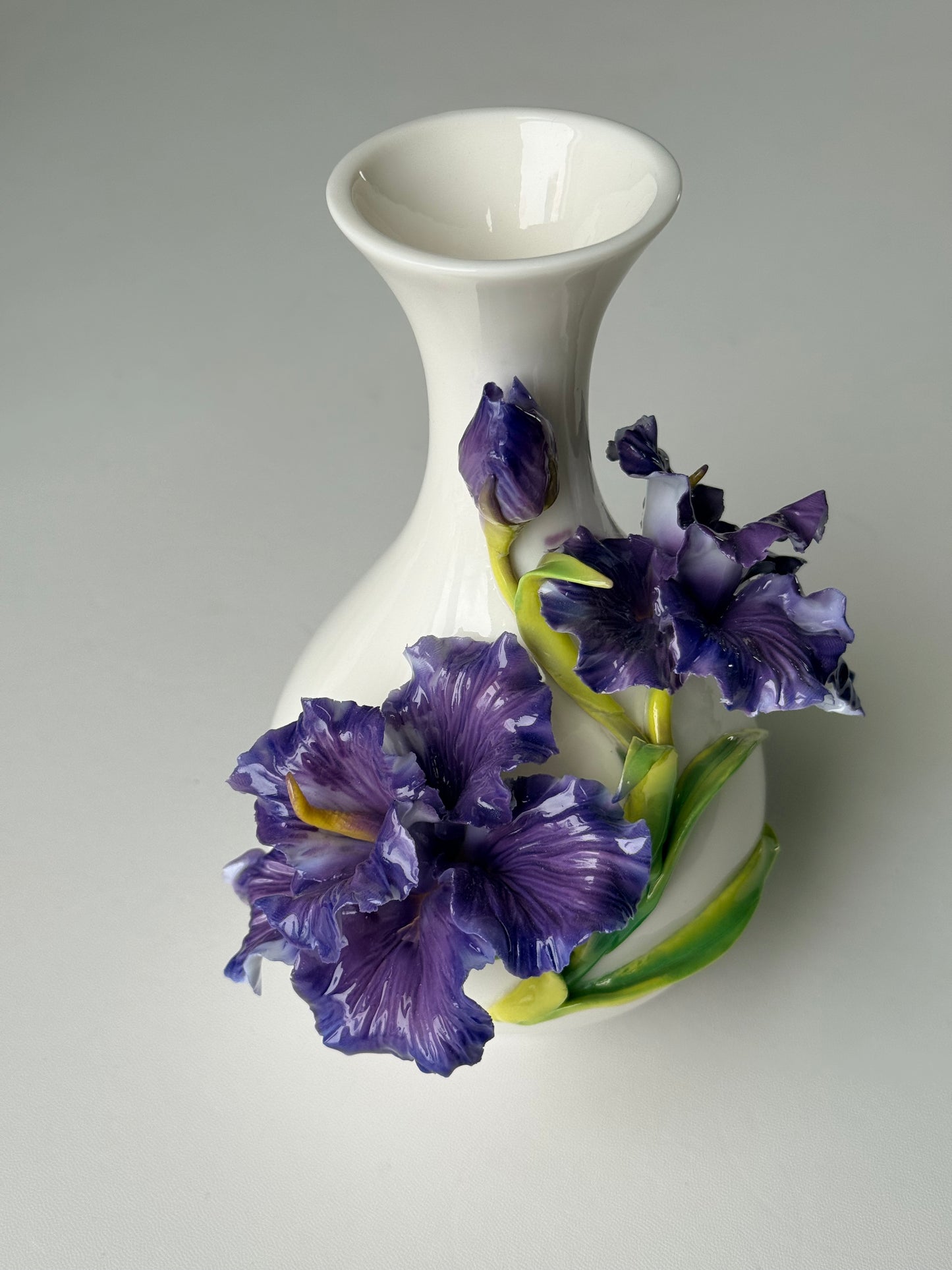 Purple Iris Ceramic Vase