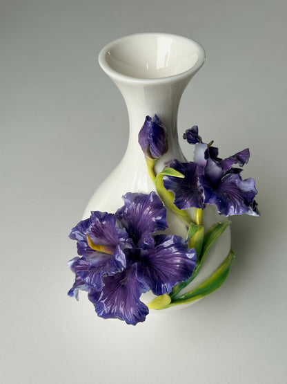 Purple Iris Ceramic Vase