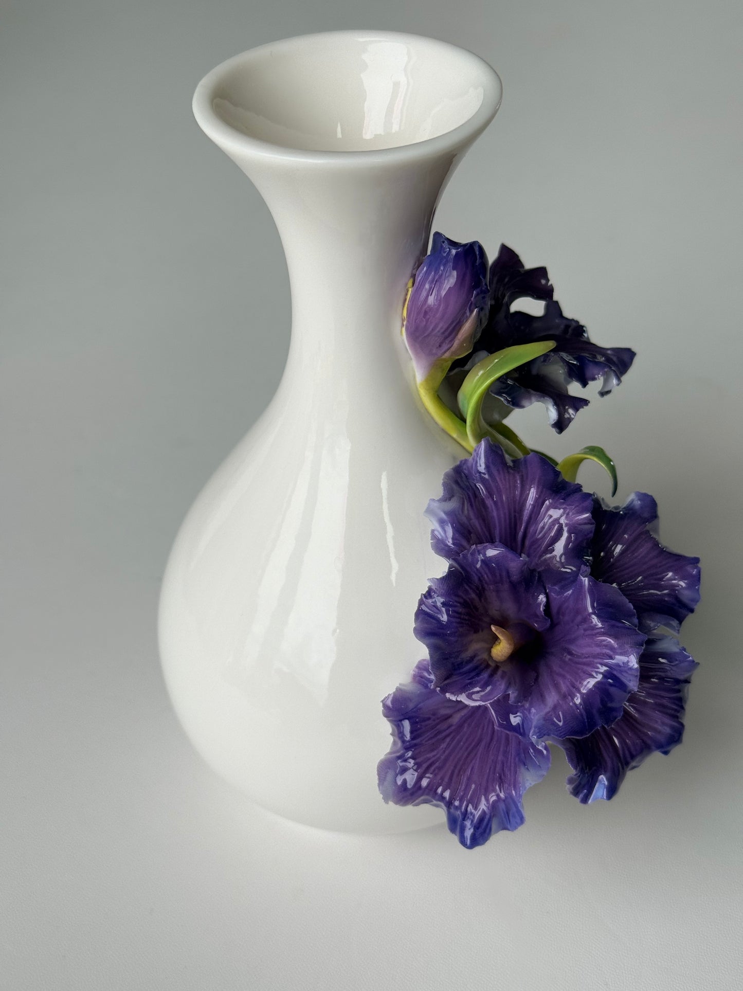 Purple Iris Ceramic Vase
