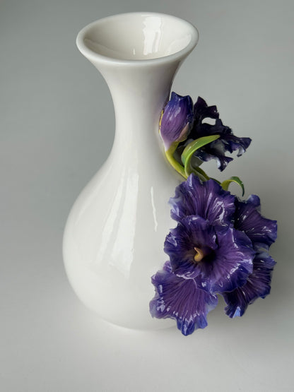 Purple Iris Ceramic Vase