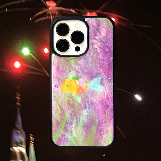 Purple Lake Fish Mother of Pearl Phone Case