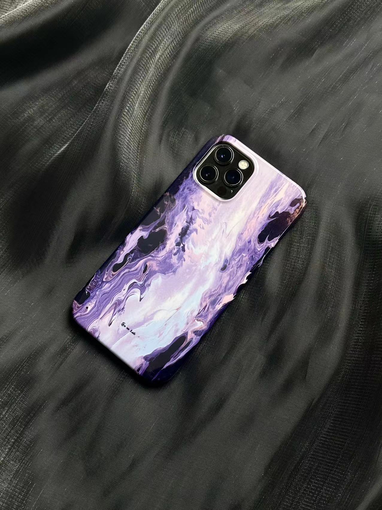 Purple Light River Printed Phone Case