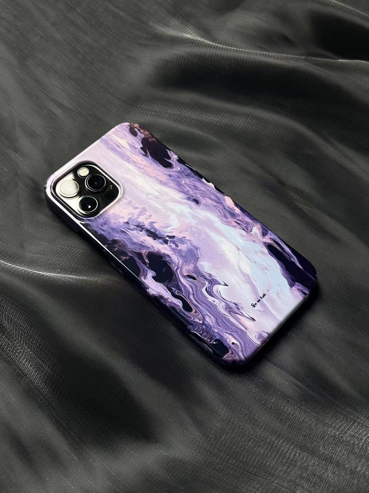 Purple Light River Printed Phone Case
