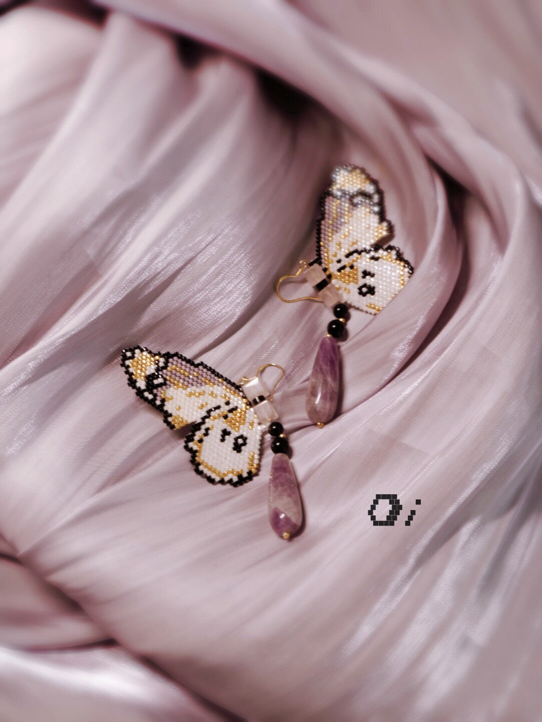 Purple Butterfly MIYUKI Beaded Earrings