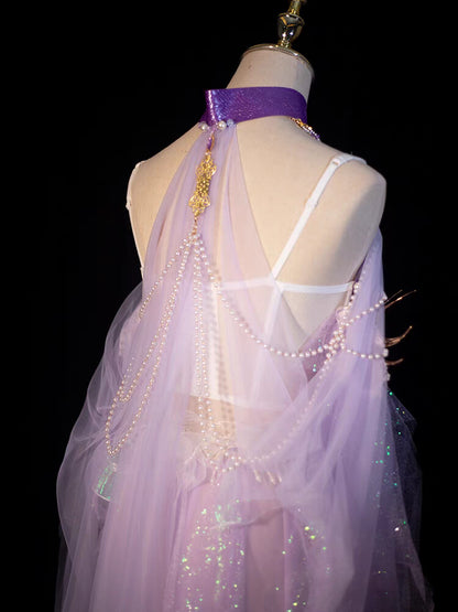 Purple Mermaid Princess Cosplay Costume