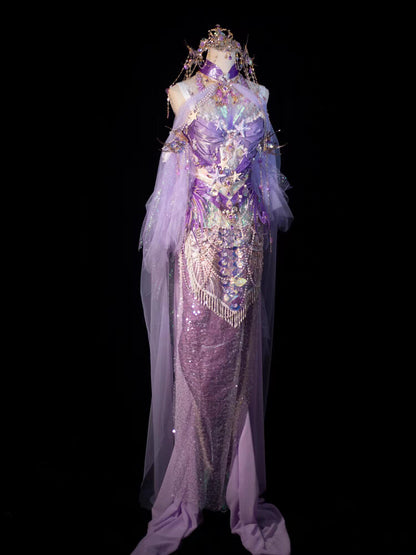 Purple Mermaid Princess Cosplay Costume