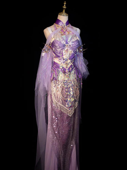 Purple Mermaid Princess Cosplay Costume