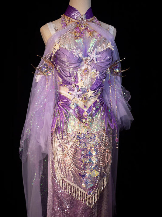 Purple Mermaid Princess Cosplay Costume