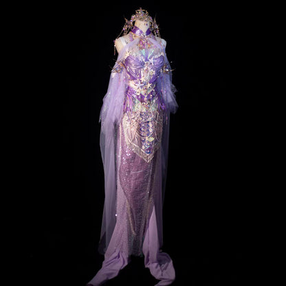 Purple Mermaid Princess Cosplay Costume