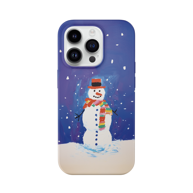 Purple Snowman Printed Double Layer Phone Case