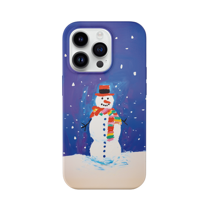 Purple Snowman Printed Double Layer Phone Case