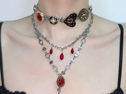 Queen of Hearts Layered Choker Necklace
