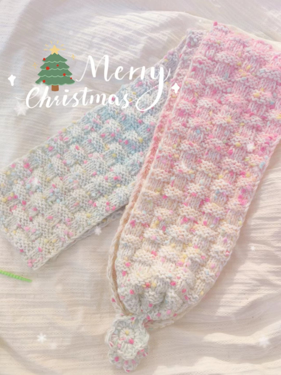 Rainbow Candy Color Crochet Scarf