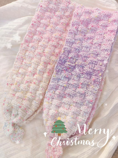 Rainbow Candy Color Crochet Scarf