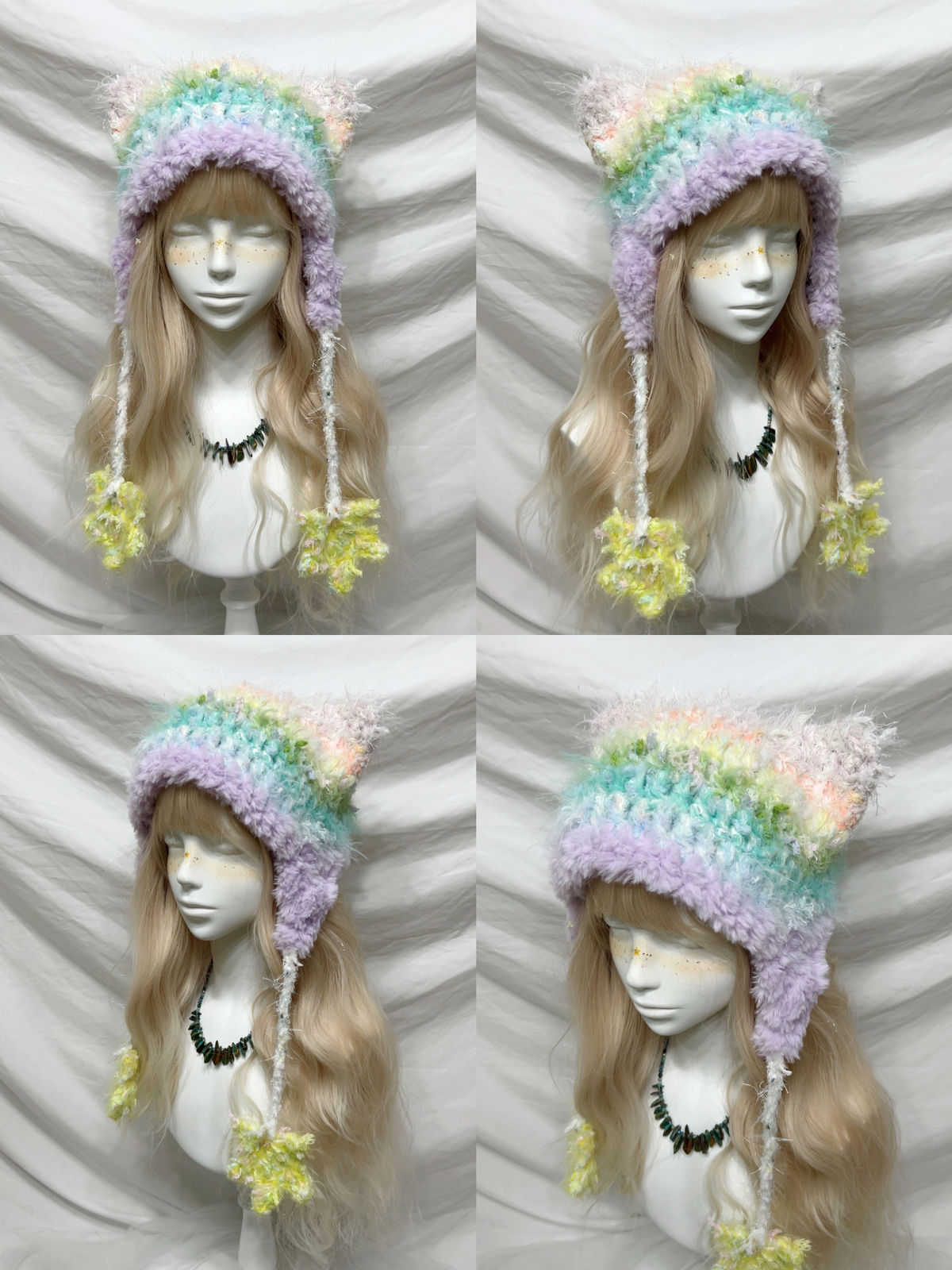 Rainbow Swirl Ice Cream Crochet Hat