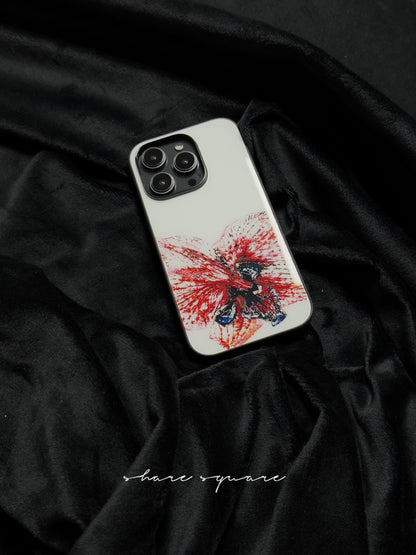 Red Abstract Flowers Phone Case