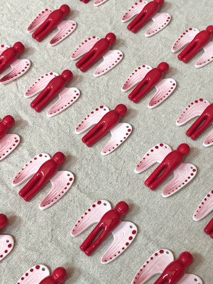 Red Angle Ceramic Incense Holder Necklace | Plate/Vases Set | Three Fleas
