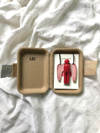 Red Angle Ceramic Incense Holder Necklace | Plate/Vases Set | Three Fleas